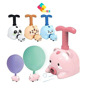 Ô tô thổi bóng bay giá rẻ, xe bơm bóng bay hình chú heo dễ thương, đồ chơi thổi