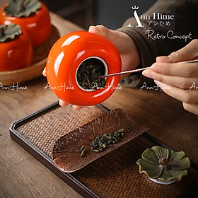 Mua Hũ Đựng Trà Bánh Kẹo Mứt Tết Bằng Gốm Sứ Có Nắp Hình Quả Hồng 10x9cm