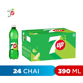 Thùng 24 Chai Nước Ngọt Có Gas 7Up (390ml / Chai)