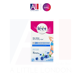 Tẩy lông vùng Bikini VEET Wax Strips 16 Miếng - Da Nhạy Cảm