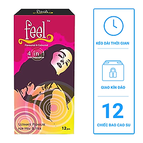 Bao cao su Malaysia Feel 4 in 1 - bao cao su kéo dài thời gian quan hệ (12 chiếc )