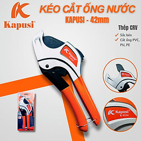 Kéo Cắt Ống Nhựa PVC, PPR, PE 42mm Kapusi – Tay Xám Cam K0234 – Lưỡi Thép Mangan Bền Sắc, Thân Hợp Kim Nhôm Cứng Cáp