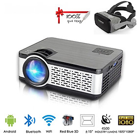 Máy Chiếu Siêu Nét W5 Projector Hỗ Trợ Độ Phân Giải 1080P Độ Sáng 4000Lumens Kết Nối Bluetooth 4.0, Wifi,USB/HDMI * 2/AV/VGA/SD Kèm Kính Thực Tế Ảo Vr Box (Màu Giao Ngẫu Nhiên)