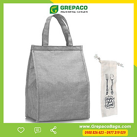 Mua Túi Đựng Hộp Cơm Grepaco Giữ Nhiệt Lạnh Nóng Công Sở Văn Phòng  Du Lịch Đựng Đồ Thức Ăn – Vải Bố Canvas  Kích Thước To (Size Lớn)  Kiểu Dáng Giỏ Xách Thời Trang Nam Nữ - Tặng Túi Đựng Muỗng Nĩa