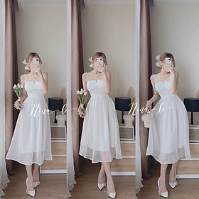 Đầm váy nữ voan hai dây mềm mịn, nhẹ nhàng dành cho các nàng bánh bèo đi chơi, dạo phố siêu xinh