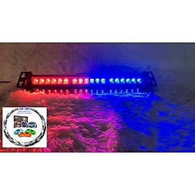 Đèn chớp Police xanh đỏ 12V 18W 18 LED cao cấp gắn kính cho xe cảnh sát, quân sự, xe ưu tiên.