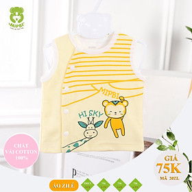 Áo gile Mipbi cotton 2 lớp màu dễ thương cho trẻ sơ sinh