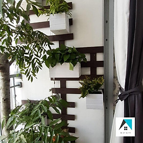 Mua Khung trang trí ban công gỗ nhựa composide ô van