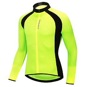 Áo đi xe đạp dài tay dành cho nam nữ làm bằng vải Polyester nhanh khô thoáng khí thoát ẩm-Màu xanh lá-Size N