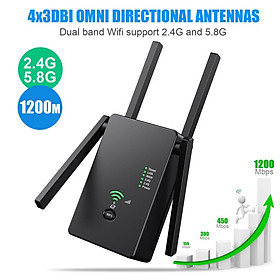 Super Boost WiFi Range Extender Up to 1200Mbps Super Enhanced WiFi Enhanced , Access Point Full Signal Coverage AP Mode