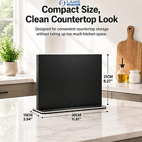 Giá Dao Nam Châm Để Bàn 2 Mặt, Kệ Hít 10-14 Dao Kéo Inox Gỗ Gọn Bếp 30cm