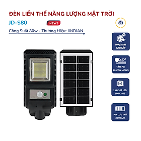 Đèn đường năng lượng mặt trời 80w JD-S80