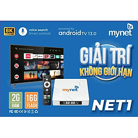 Box Mytv Net 1 - Android TV 13 - RAM 2GB + 16GB - Kèm Remote Giong Nói - Hàng Chính Hãng