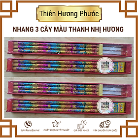 Mua Nhang 3 cây ít khói Thanh Nhị Hương 7 màu 30cm