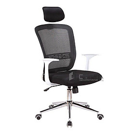 Ghế làm việc dành cho Quản lý Trưởng phòng CM4284-M Nội thất Capta Lưng lưới có tựa đầu cao nệm vải nhập khẩu tay tựa chữ T chân xoay thép mạ chrom cao cấp hcm