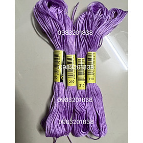 Chỉ cotton thêu tranh chữ thập mã DMC, các mã chỉ 208 đến mã 225