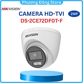 Camera HDTVI ColorVu 2MP HIKVISION DS-2CE70DF0T-PF có màu, hỗ trợ đèn ánh sáng trắng 20m - Hàng chính hãng