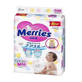 Bỉm Tã dán Merries bịch đại size M64 miếng