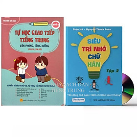 [Download Sách] Sách - Combo 2 sách Siêu trí nhớ 1000 chữ hán tập 2 và Tự học tiếng Trung văn phòng công xưởng ngành may mặc, giày da, gổ, kế toán, xuất nhập khẩu, điện tử,... có pinyin,âm bồi, mp3 nghe+DVD tài liệu