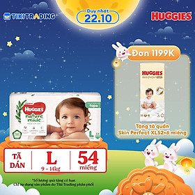 Tã Dán Siêu Cao Cấp Huggies Platinum Naturemade L54 (54 Miếng)
