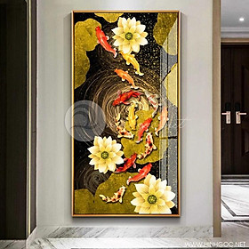 Mua Siêu phẩm tranh tráng gương cao cấp sen cá