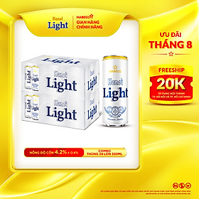 Combo 2 Thùng Bia Hanoi Light - Thùng 24 lon 330ml