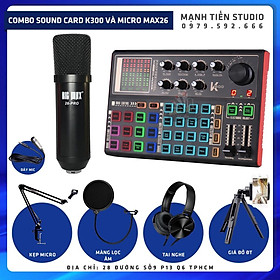 Mua combo micro Big max 26 pro + sound card K3000 thu âm livestream karaoke chân kẹp míc  màng lọc âm tai nghe kẹp bạch tuộc