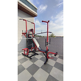Giàn tạ tròn có xô đa năng GT ( gồm đòn tạ 1m5 , 54kg tạ gang và 1 đôi găng tay tập tạ )