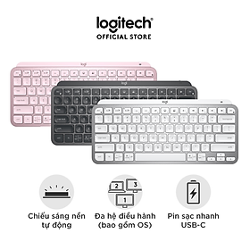 Bàn phím không dây Bluetooth Logitech MX Keys Mini - Nhỏ gọn, Sạc USB-C