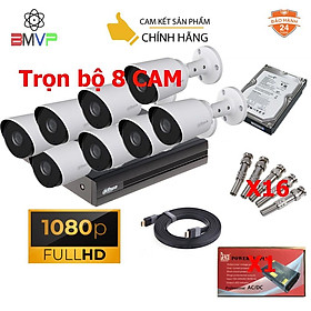 Mua Trọn bộ Camera DAHUA 2.0 Mp chính hãng Full HD 1080p Vỏ sắt  tặng ổ cứng HDD 500G - Hàng chính hãng