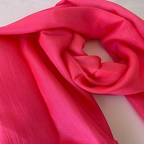 Khăn quàng cổ lụa tơ tằm trơn màu hồng, 100%silk, hàng thủ công chất lượng cao