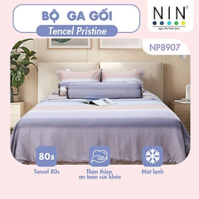 Mua  LỤA TENCEL SIÊU MÁT LẠNH  Bộ 5 món ga gối Tencel Pristine NP8907 nhiều size 100% tencel 80s chính hãng 1m2x2m  1m4x2m  1m6x2m  1m8x2m  2mx2m2