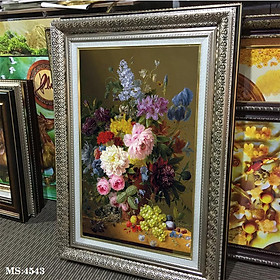 Tranh hoa treo tường phong cách cổ điển Châu âu. Tranh in trên chất liệu vải canvas cao cấp, khung gỗ composit. MS 4543