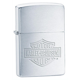 Hình ảnh Bật Lửa Zippo Harley Davidson Logo Brushed Chrome 200HD.H199