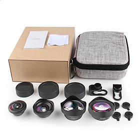 Mobile Phone Lens 4 in 1 Wide Angle Macro Fisheye Lens Universal Mobile Phone External Lens