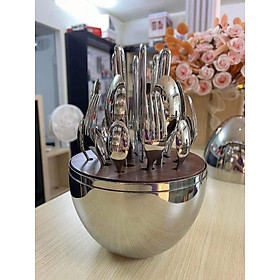 Mua SET DAO DĨA 24 MÓN KELLER HÌNH QUẢ TRỨNG INOX Hàng chính hãng