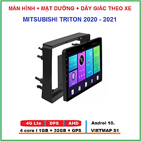 COMBO Màn hình  Androi 9inch lắp sim 4G ram1G-rom32G có tiếng Việt + mặt dưỡng và dây giắc theo xe TRI.TON đời 2020-2021,tích hợp GPS chỉ đường,camera lùi,YOUTOBE,ra lệnh giọng nói. Màn hình dvd ô tô, màn hình android cho ô tô, Màn hình gắn taplo