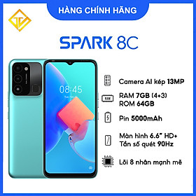 Mua Điện thoại TECNO Spark 8C (4GB+3GB/64GB) - Pin 5000 mAh 6.6  HD+ 90Hz - Hàng chính hãng