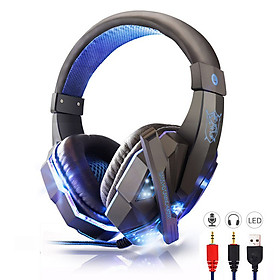 Tai nghe chụp tai có dây headphone gaming có mic + đèn LED dùng được cho cả điện thoại, laptop, máy tính nghe nhạc chơi game xem phim cực đã tặng kèm 1 móc khóa Bamboo
