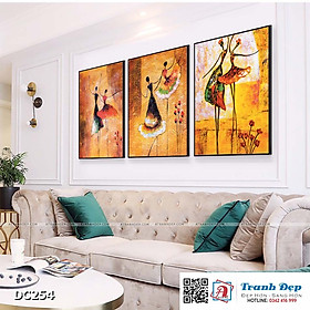 Bộ 3 tranh canvas treo tường Decor Vũ công nghệ thuật - DC254