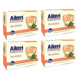 Combo 4 Xà Phòng Aiken Revitalise Sạch khuẩn An Toàn Tự Nhiên (90gr*4)