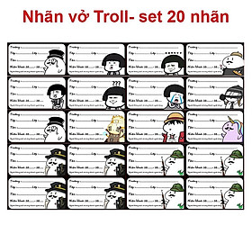 Nhãn vở troll meme 40 cái / nhãn dán hình meme troll