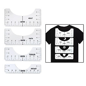 4Pc T-Shirt Alignment Tool - Centering Tool Vinyl T Shirt Ruler Guide Design