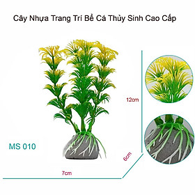 Cây Nhựa Trang Trí Bể Cá 12cm - Cây Thủy Sinh Decor Bể Cá, Tiểu Cảnh Non Bộ Cao Cấp (MS010)