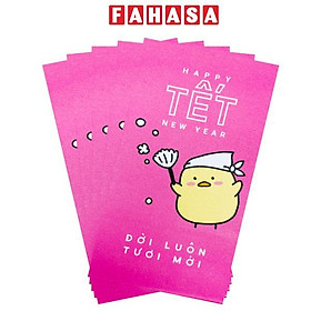 Bộ 5 Bao Lì Xì Tết Bính Ngọ 2026 - Futurebook L388 - Đời Luôn Tươi Mới - Màu Hồng