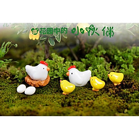 Mua KHO-HN * Mô hình ổ trứng gà với đàn gà con để trang trí bonsai  dựng tiểu cảnh DIY