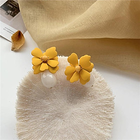 Bông tai nữ hoa đính thiết kế thanh lịch dễ thương phụ kiện trang sức