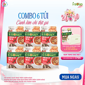 Combo 6 Túi Canh Kim Chi Thịt Gà Ăn Liền ISoup Sấy Thăng Hoa