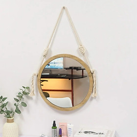 Mua Gương Tròn Treo Tường Dây Thừng Viền Gỗ MDF D30cm