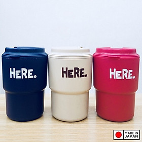 Combo 03 cốc giữ nhiệt có nắp xoay HERE 320ml cao cấp tiện dụng - Hàng nội địa Nhật Bản. ( Giao màu ngẫu nhiên )